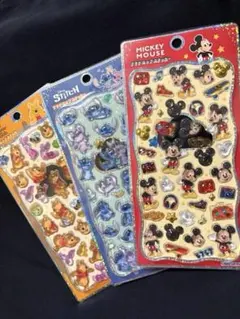ディズニー プチドロップステッカー ミッキー プーさん スティッチ 3点 正規品