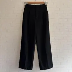 美品　 UNIQLO タックワイドパンツ S ブラック 473638