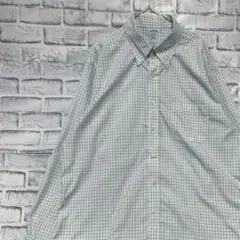 ブルックスブラザーズ長袖シャツ！ホワイトブルーチェックXL 825