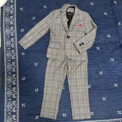 キッズ フォーマルスーツ チェック柄100サイズ　ベスト、ネクタイつき