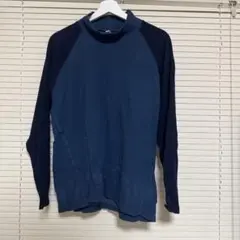 UNIQLO モックネック フリース カットソー バイカラー