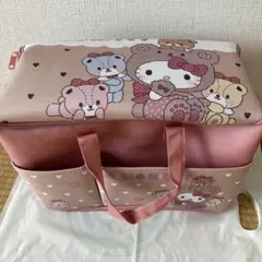 ハローキティいちご新聞ポケット付きバスケット