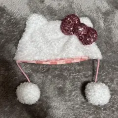 ハローキティ 帽子 ポンポン付き