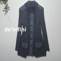 【de'Infini 】デュアンフィニダークネイビー ニットカーディガンM