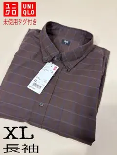 未使用タグ付きUNIQLO ユニクロ EFCブロードチェックシャツ（長袖） XL