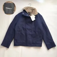 Theory ムートンショートコート　ブルゾン　ジャケット 　セオリー　紺 S