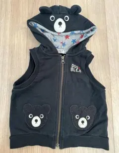 DOUBLE.B クマデザイン フード付きベスト 90 ミキハウス