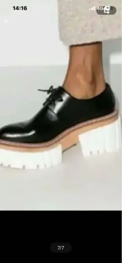 [美品]ステラマッカートニーブラック厚底レースアップシューズ