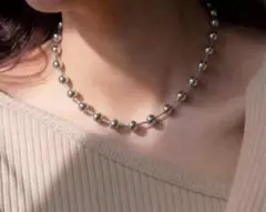 8mm ボールチェーン ネックレス シルバーカラー ステンレス