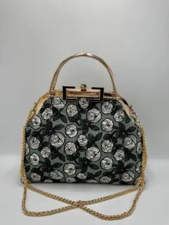 【ハンドメイド】がま口バッグ 3way #703