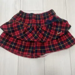 HoT BISCUITSミキハウスチェック柄フリルスカート キュロット100cm