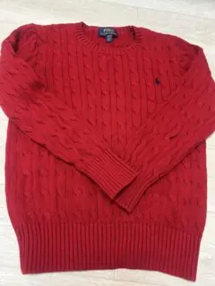 ラルフローレン 赤　ケーブルニットセーター 10歳〜12歳　140-150cm