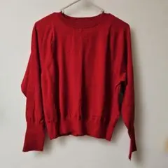 【美品】赤い長袖ニットセーター