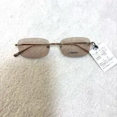 NO WAY select リムレスサングラス　ゴールド　ライトブラウン　未使用のサムネイル