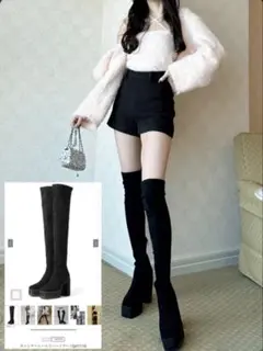 GRL チャンキー ヒール ニーハイブーツ [gd1174]