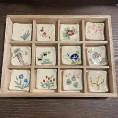 箸置き　四季の花柄　花暦　京焼