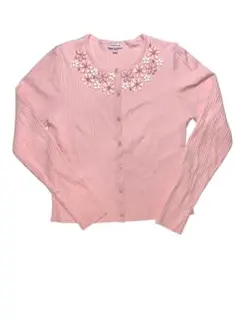 TOCCAビジュー付カーディガン XSピンク／超美品/１度のみ使用/汚れスレなし