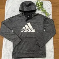 【未使用に近い美品】【adidas】パーカー★ダークグレー★Mサイズ★