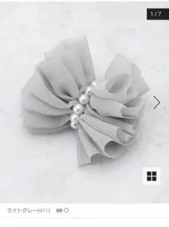 新品OPAQUE.CLIP ワールド シフォン×フェイクパール リボン型コサージのサムネイル