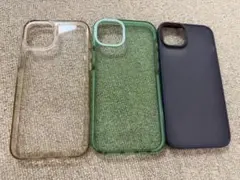 iPhone14Plusケース 3個セット クリア 緑 ネイビー