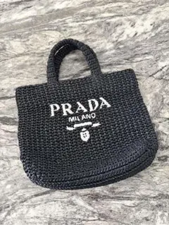 PRADA ラフィア トートバッグ ブラックのサムネイル
