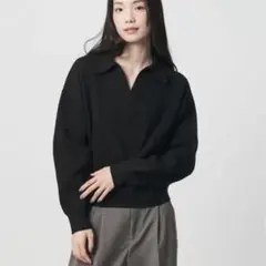 BEAUTY&YOUTH スキッパーニットプルオーバー ウォッシャブル