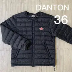 DANTON ダントン ブラック インナーダウンジャケット 36 S ノーカラー