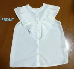 新品未使用 フリル ノースリーブ ブラウス トップス フェミニン 夏服