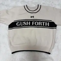 GUSH FORTH ロゴ 半袖ニット ホワイトのサムネイル