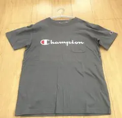 Champion Tシャツ グレー S（M相当）　ロゴTシャツ　ロゴ刺繍