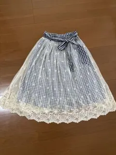 ギンガムチェック チュール フレアスカートのサムネイル