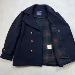 ロンドントラディション シップス別注 Pコート 金ボタン チェック 紺色 M