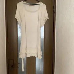 サ*キ様 ピンクハウス 半袖淡いベージュ色　チュニック　中古　used 可愛い♡