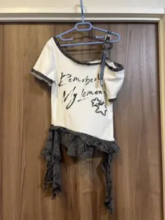 最終値下げ☆オフショルダー 星プリント Tシャツ