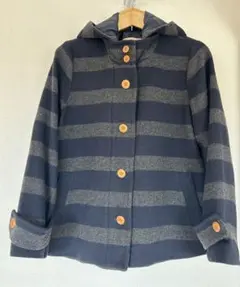 CROCODILE フード付きストライプコート Mサイズ