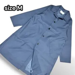 ステンカラーコート メンズ ライトアウター ビジネスコート【M】ブルーグレー