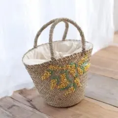 スタジオクリップ　かごバッグ　ミモザ　花柄のサムネイル
