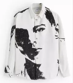 新品未使用☆ZARA フェイスプリントシャツ