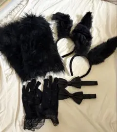 バニーガール コスプレ小物セット ブラックのサムネイル