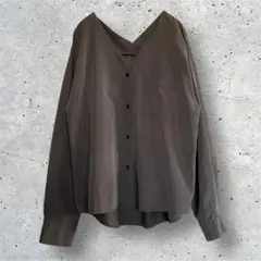レプシィム　長袖ブラウス　トップス　ブラウン　ポケット　F