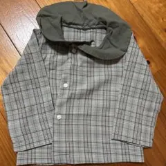 カーキ系チェック 襟付きシャツ size12-18M