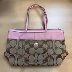 Coach トートバッグ ピンク ブラウン