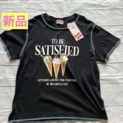 ❣️新品❣️リッカリッカ アイス柄Tシャツ150 黒 半袖　女の子
