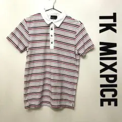 ○TK MIXPICE 半袖 ポロシャツ 細ボーダー