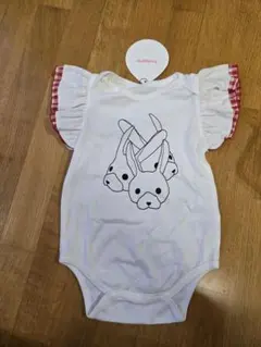 frankygrow ウサギイラストロンパース　80