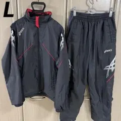 【セットアップ】アシックス ウインドブレーカー Lサイズ/裏起毛/ブラック
