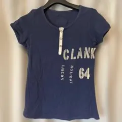OLD BETTY'S ヘンリーネック 半袖 Tシャツ ネイビーのサムネイル