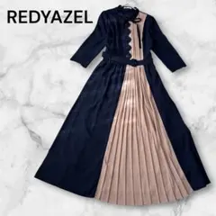 美品　REDYAZEL スカラップデザインカラーブロックプリーツワンピース　M