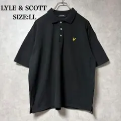 LYLE & SCOTT ブラック ポロシャツ LL イーグル 刺繍のサムネイル