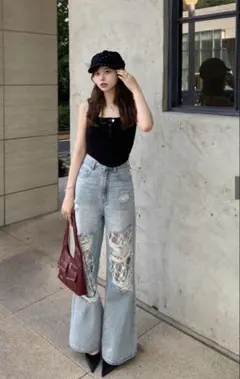 レースデニムパンツのサムネイル